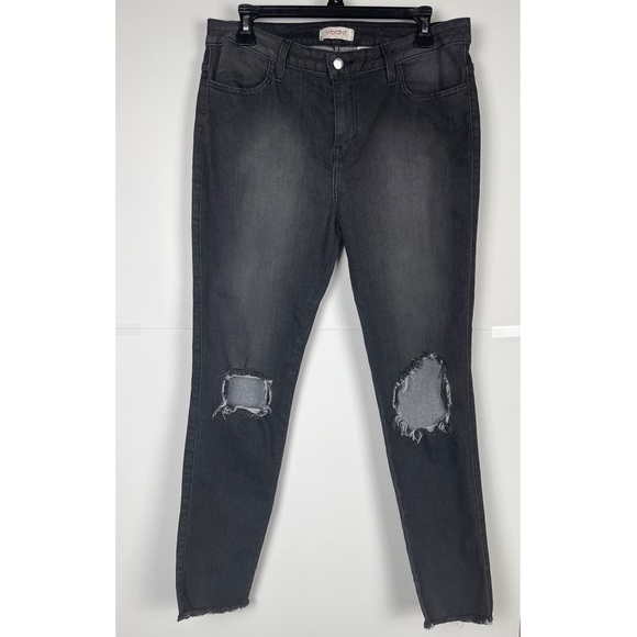 Vibrant Raw Hem distressed Black Washed Jeans Size 15 - Picture 2 of 10